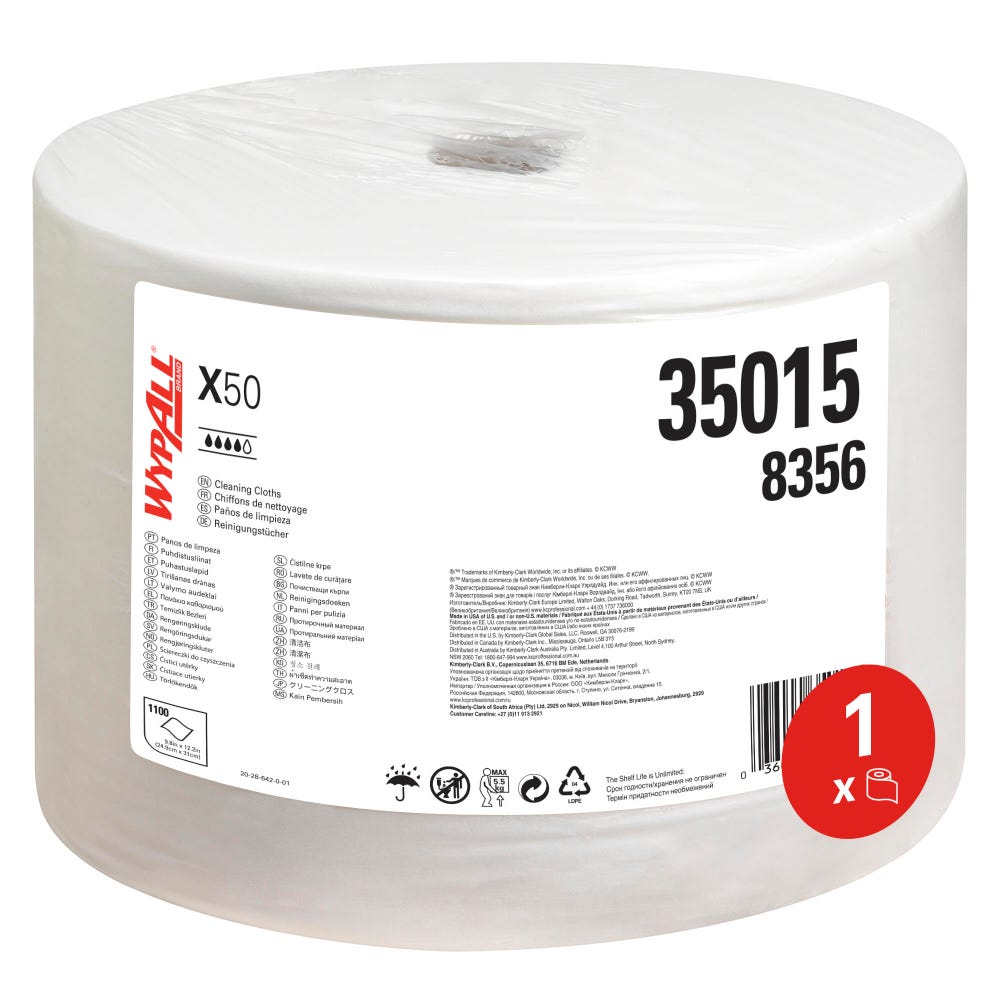 Wischtücher Kimberly-Clark 8356 Wypall - X50 Rolle weiss