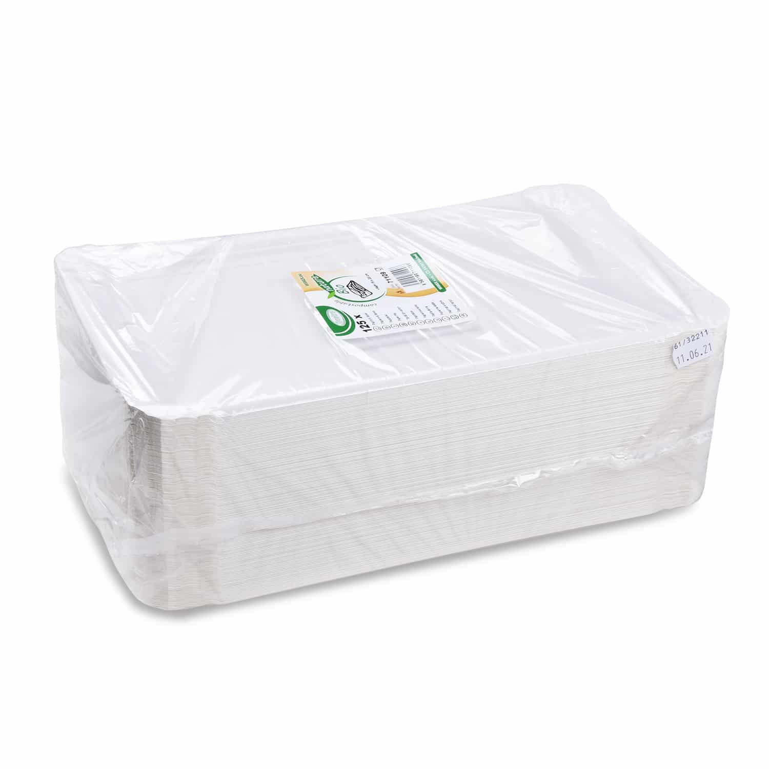 Pappteller weiß 19 x 33 cm - 125 Stück