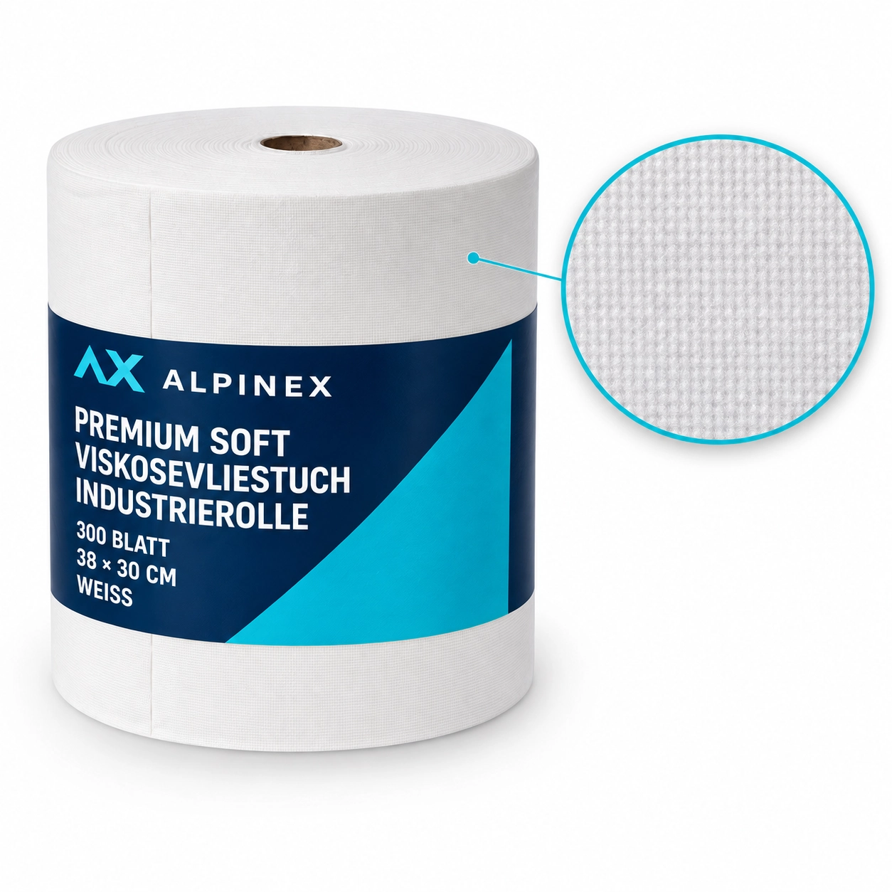 Alpinex Viscosevliestuch 38 x 30 cm Soft - Industrierolle 300 Blatt