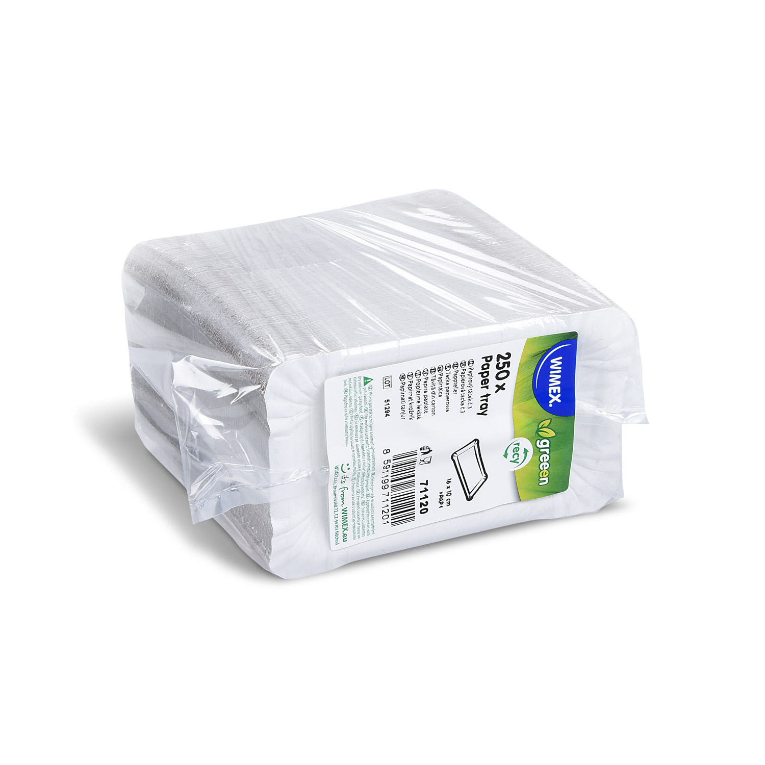Pappteller weiß 10 x 16 cm RECY - 250 Stück