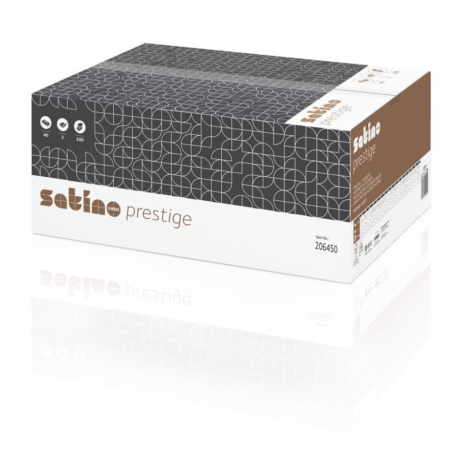 40x Satino Kosmetiktücher Prestige, 2-lagig, hochweiß - 1 Karton