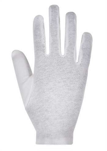 Baumwoll-Trikot-Handschuhe Premium Qualität, weiss gebleicht Gr. 8 Damengrösse