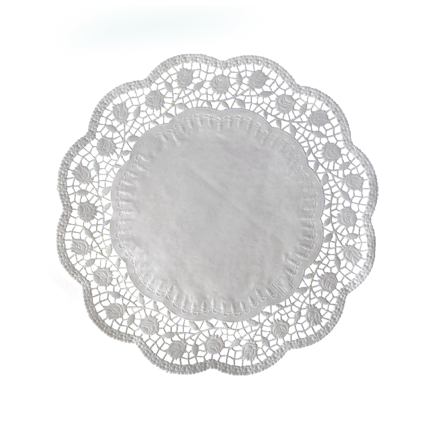 Deko-Tortenspitze (PAP) rund weiß 30cm - 100 Stück