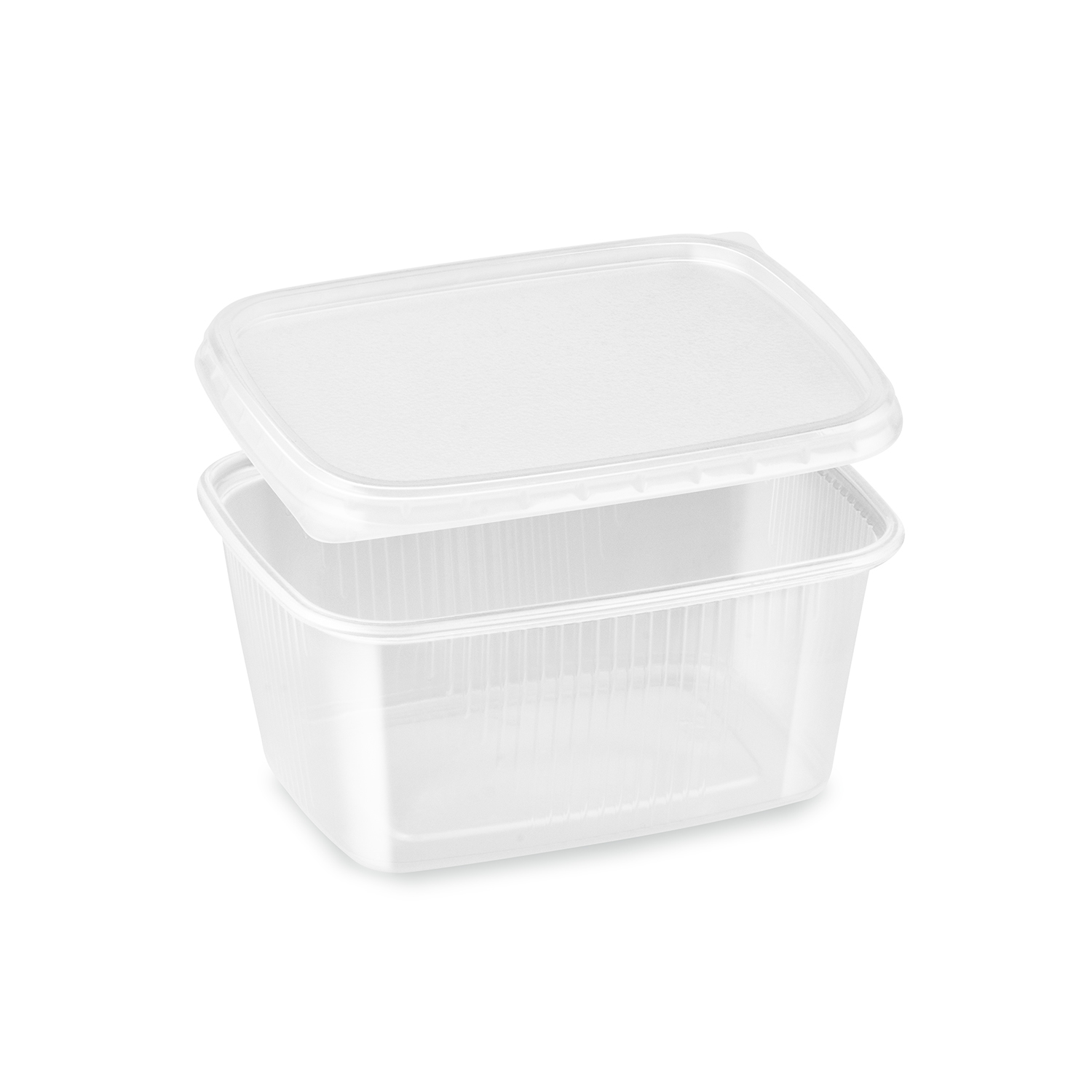 Rechteckbecher (PP) klar 250ml + Deckel - 250 Stück