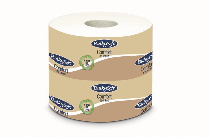 Toilettenpapier Comfort Bulkysoft, weiss, Recycling, 2-lagig, 170 Blatt, 9,5x10,5cm - Karton à 96 Rollen