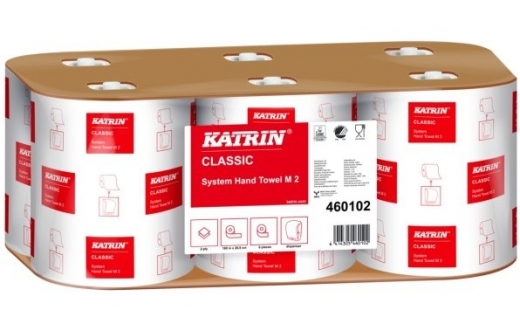 1 Karton 6 Handtuchrollen Katrin Classic 460102 2-lagig 160m - M2