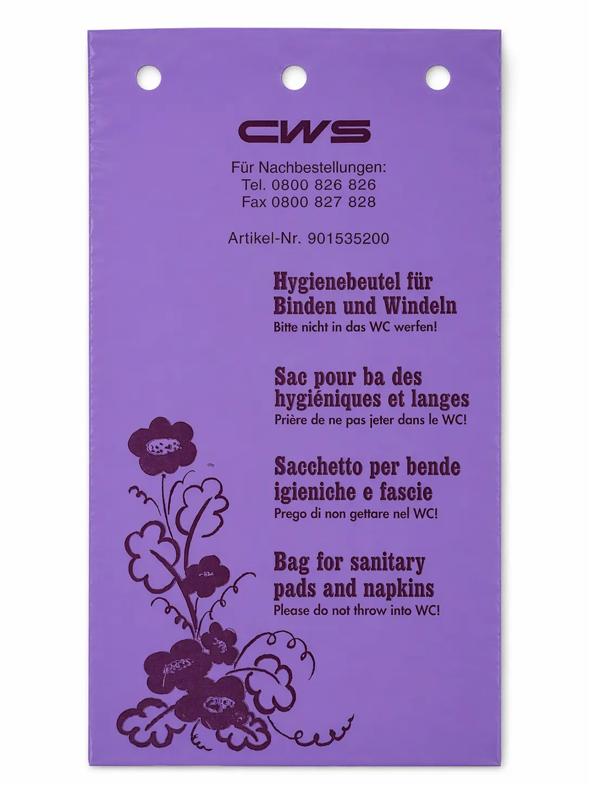 CWS Hygienebeutel Violett in Box à 500 Beutel