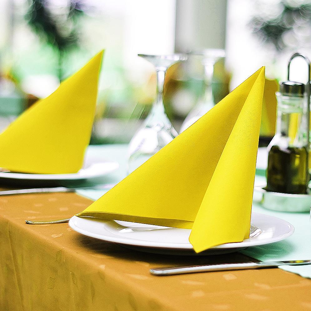 Airlaid Serviette PREMIUM gelb 40 x 40 cm - 50 Stück