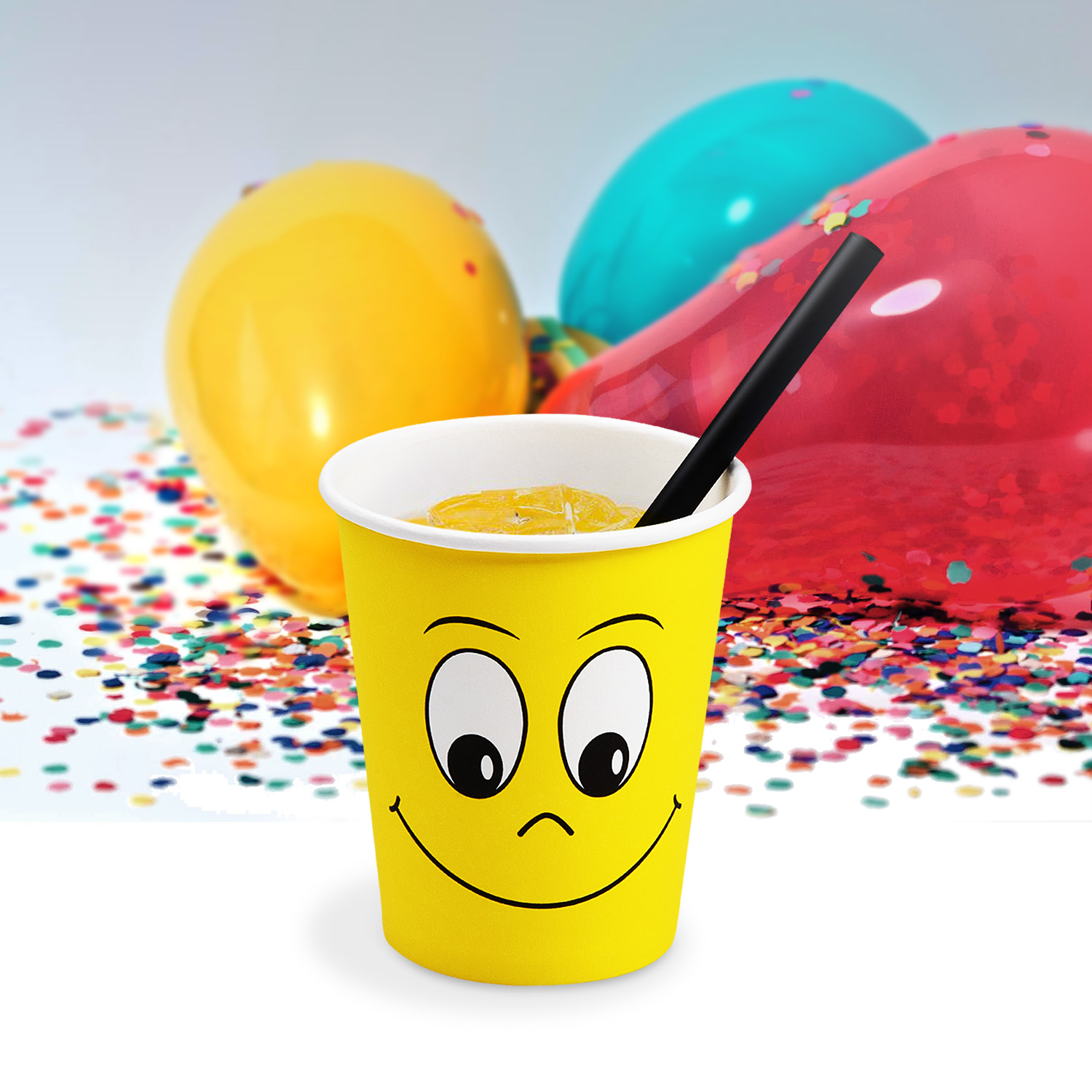 Pappbecher Smile 80mm 280ml M: 0,2L,8oz - 10 Stück