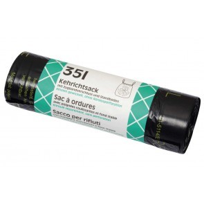 20 OKS Kehrichtsäcke mit Zugband 35 L schwarz