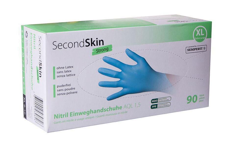 Nitril Einweghandschuh "SecondSkin Strong", 100er Pack XL