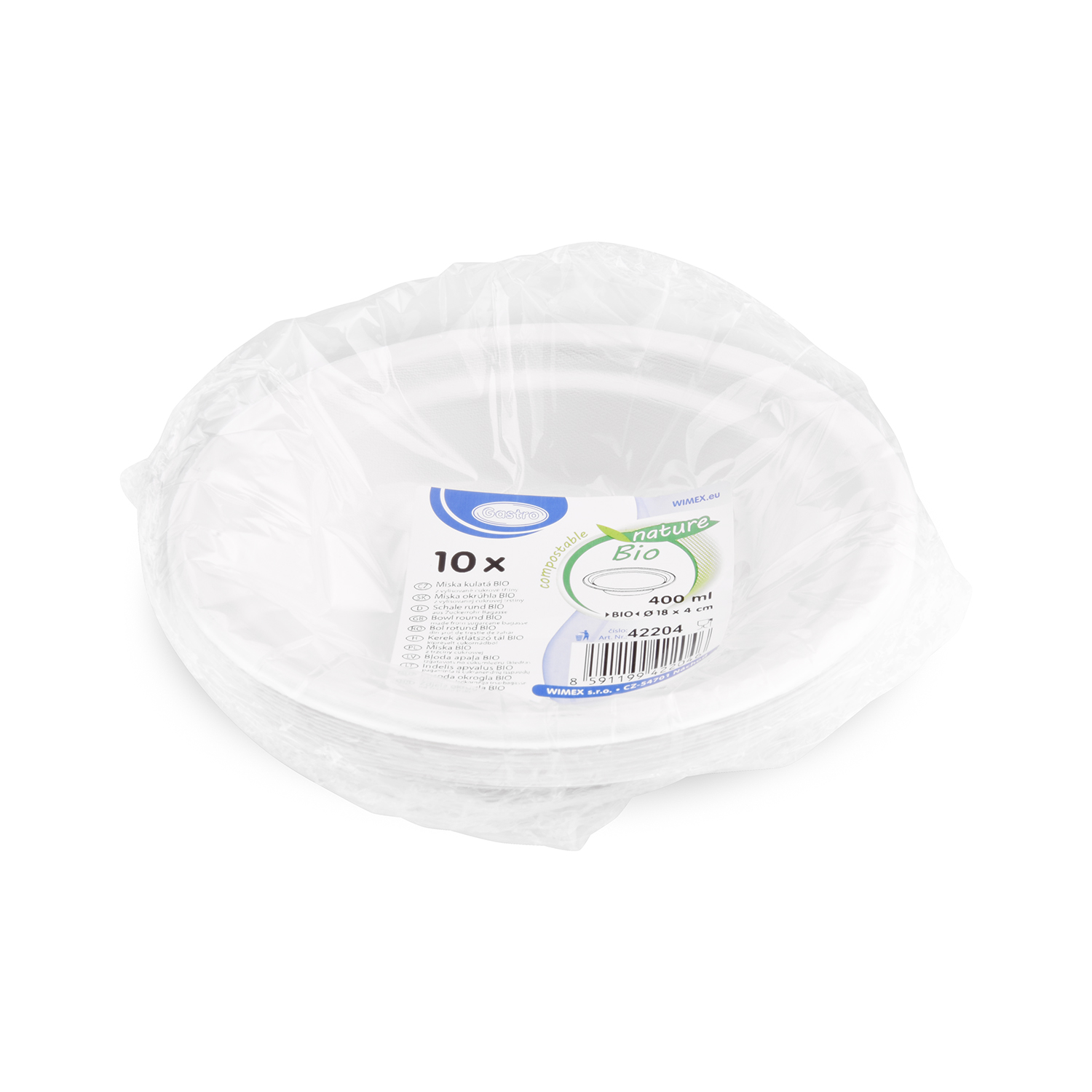 Schale Zuckerrohr-Bagasse 180mm 400ml - 10 Stück