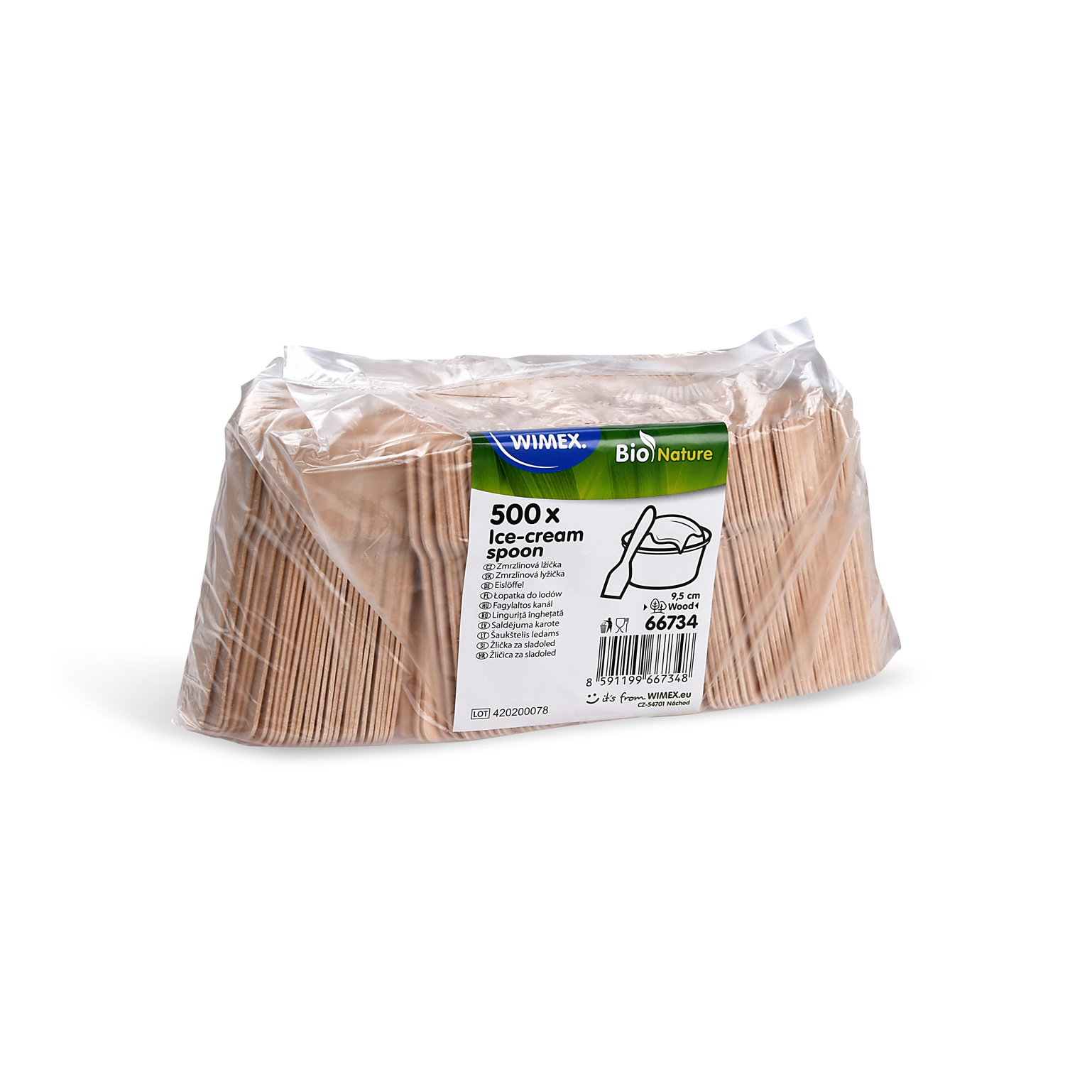 500 Eislöffel aus Holz 9,5cm