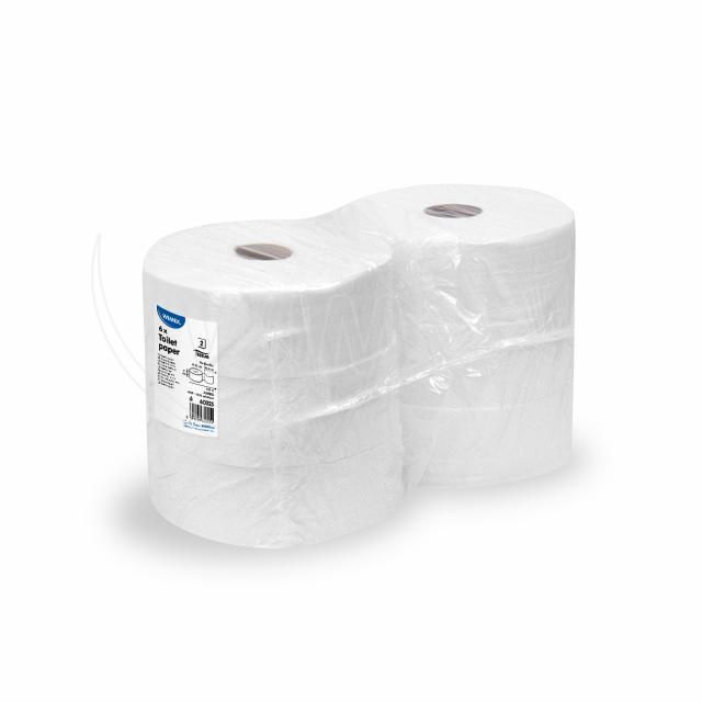 Toilettenpapier Papier FSC Mix 2-lagig weiss JUMBO Ø 25 cm 240 m für den täglichen Einsatz, Packung mit 6 Rollen