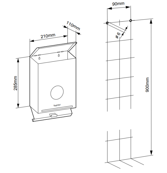 Wallbox für Hygienebeutel All-in-One Steelline Standard