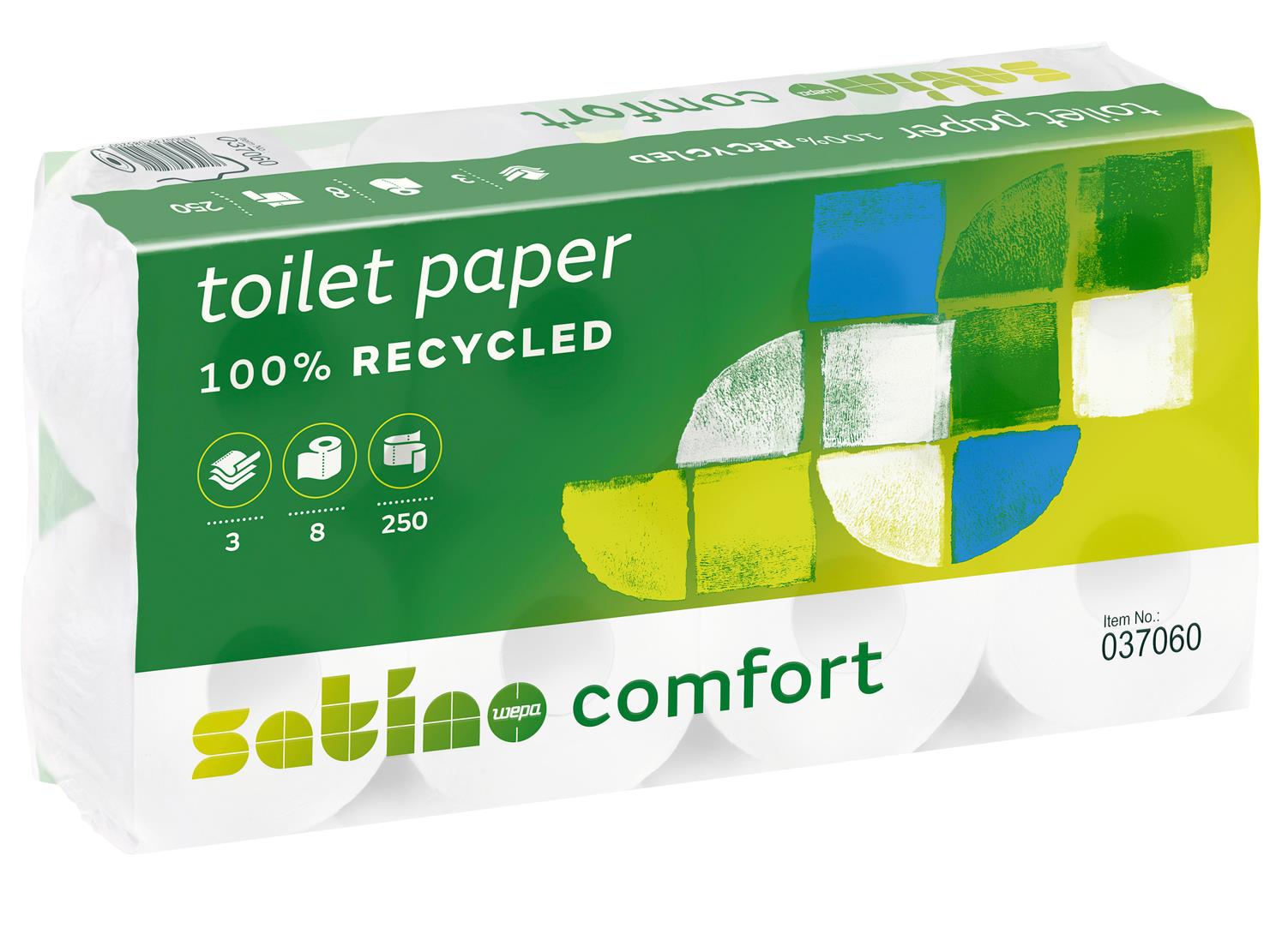 Palette Satino Comfort 037060 Toilettenpapier 3-lagig Hochweiss 1296 Rollen