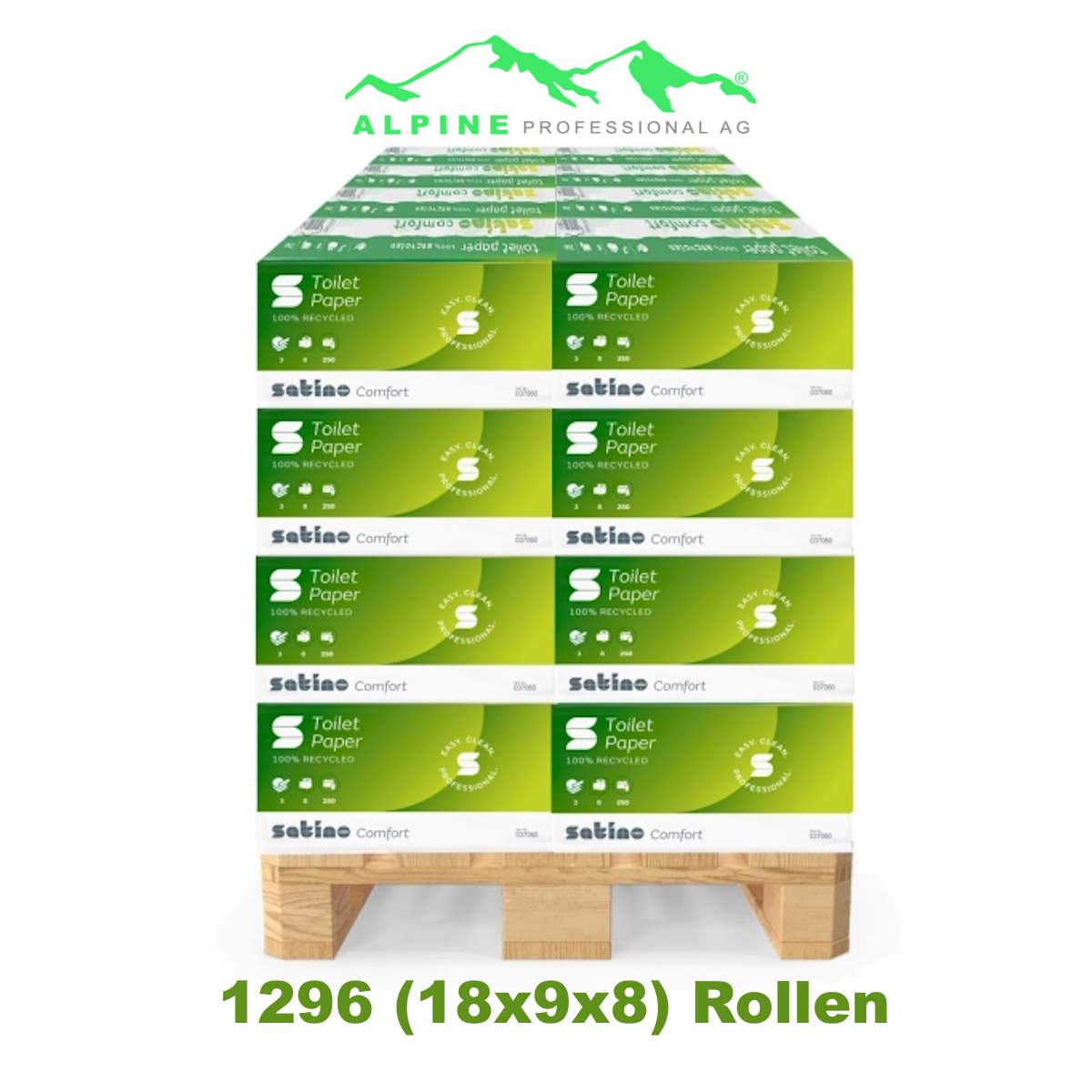 1296 Rollen Satino Comfort Toilettenpapier 3-lagig 250 Blatt 1 Palette