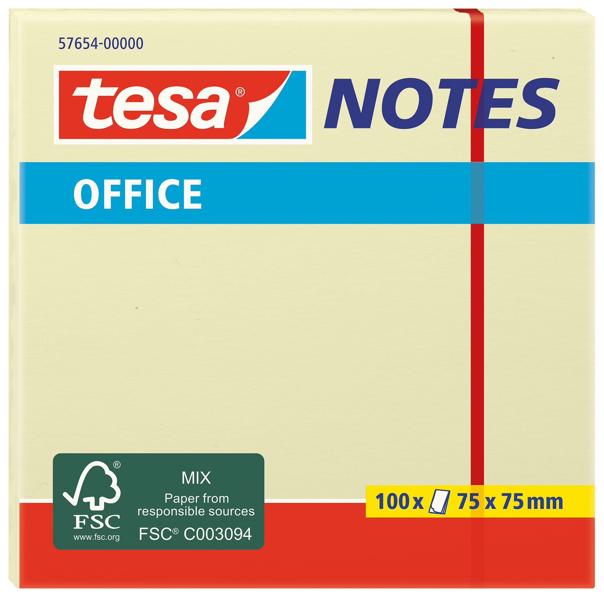 Office Notes 75x75mm gelb 100 blatt TESA 576540000