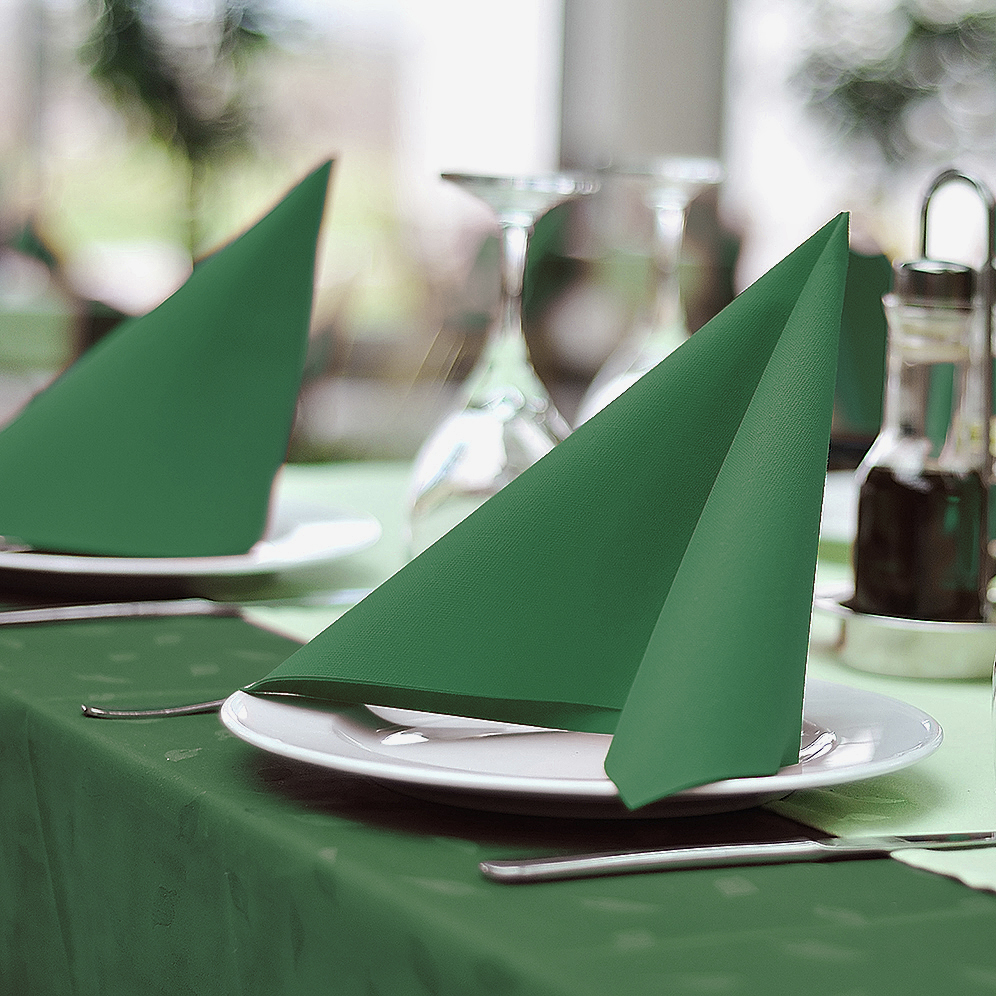 Airlaid Serviette PREMIUM dunkelgrün 40 x 40 cm - 50 Stück