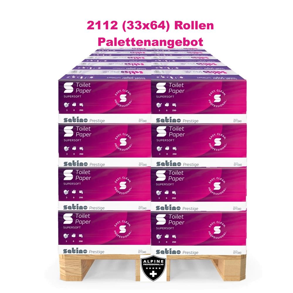 Toilettenpapier Satino Prestige 3-lagig hochweiss Palette