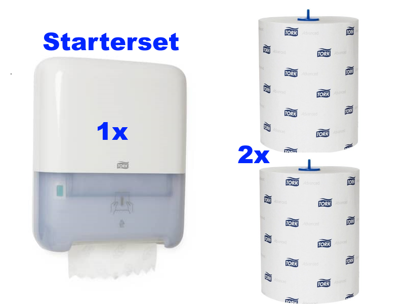 Starterset Tork H1 weiss PLUS 2 Handtuchrollen
