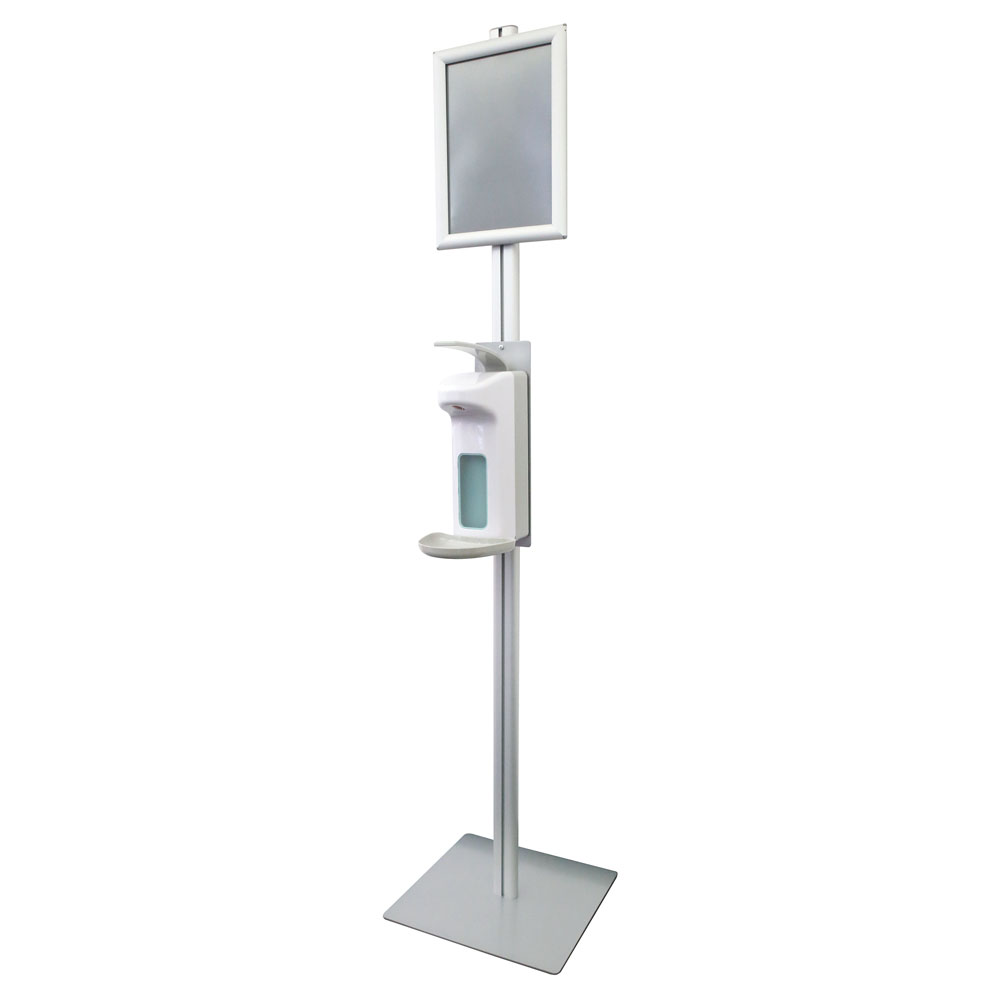Desinfektionssäule - Aluminium mit Armhebelspender