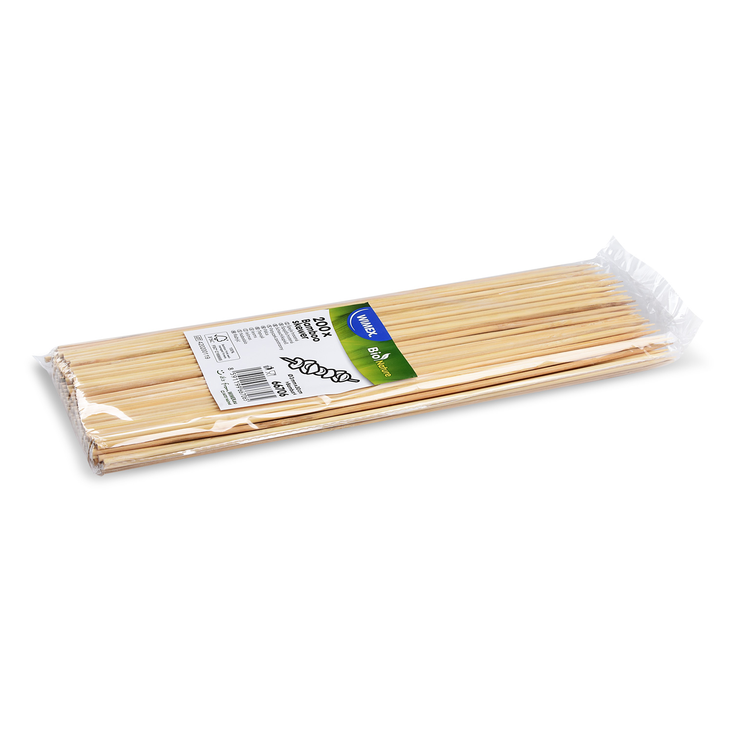 Schaschlikspiess Bambus FSC 100% Ø 3 mm x 30 cm natur, Packung mit 200 Stück