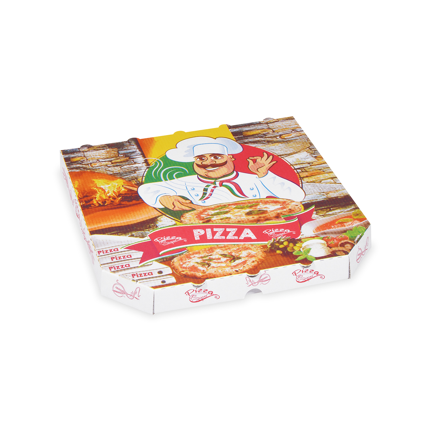 Pizzakarton aus Mikrowellpappe 30 x 30 x 3 cm - 100 Stück