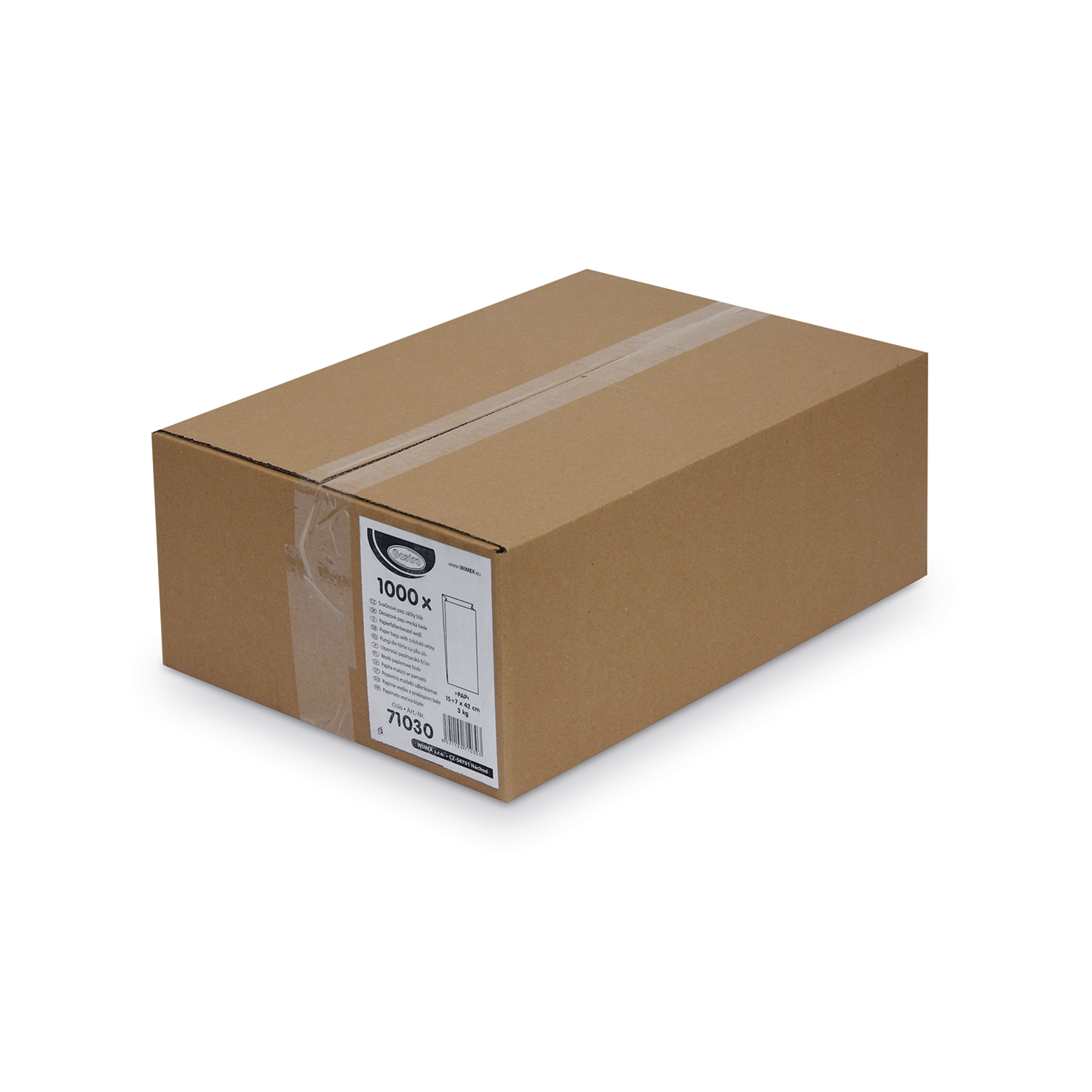 Papierfaltenbeutel weiß 15+7 x 42 cm 3kg - 1000 Stück