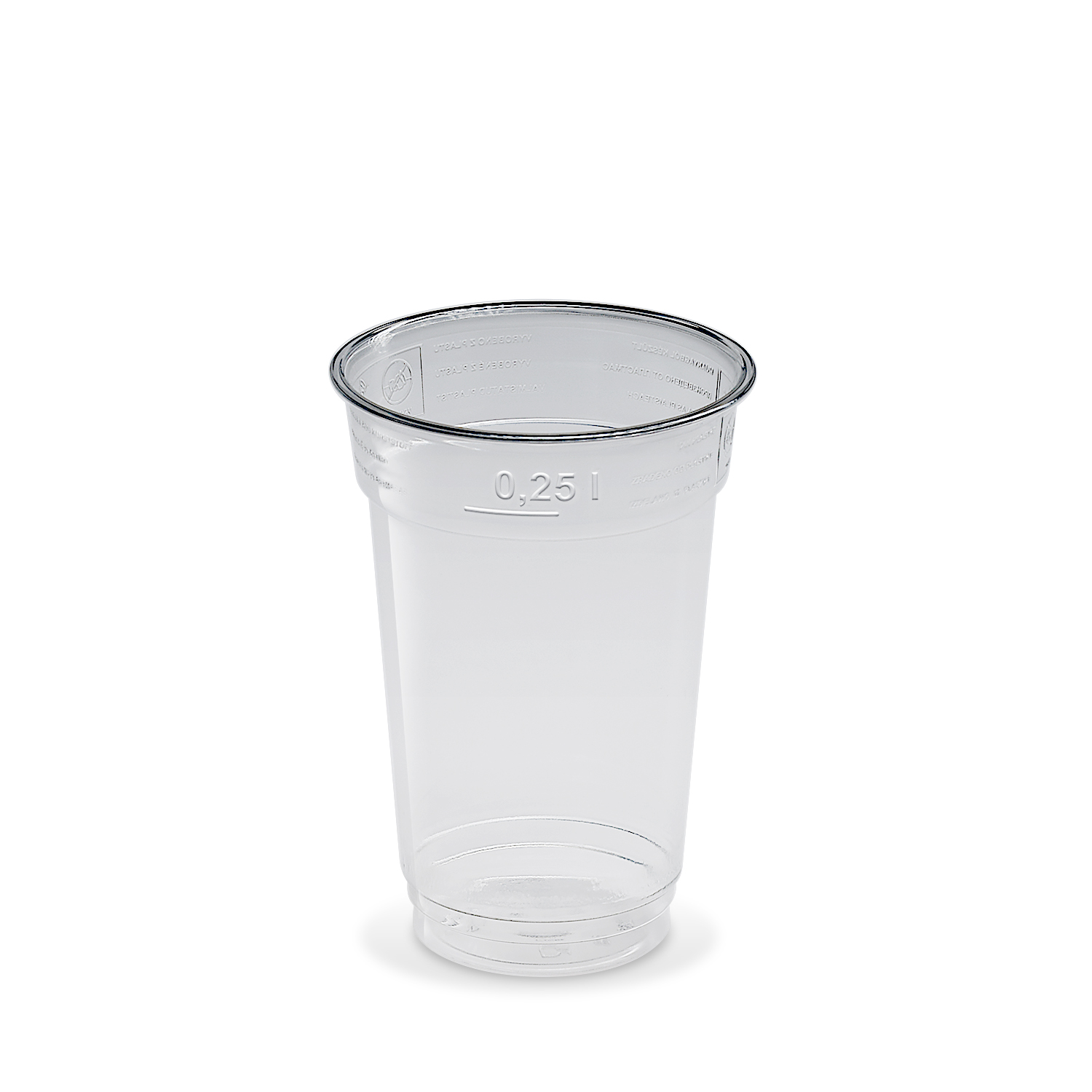 Becher rPET glasklar für Getränke, Desserts und Degustationen, Packung mit 50 Stück