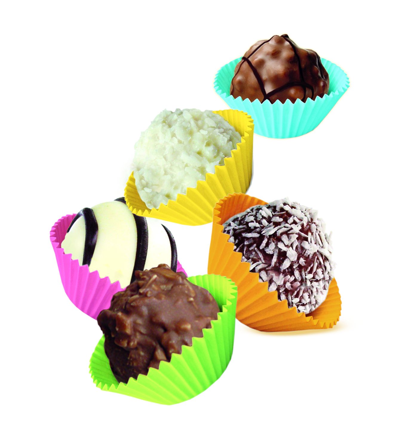 Pralinenkapsel (PAP) bunt gemischt 25 x 18 mm - 200 Stück