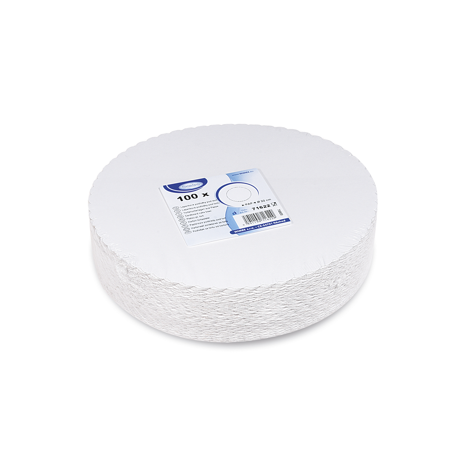 Tortenunterlage aus Pappe weiß 22cm RECY - 100 Stück