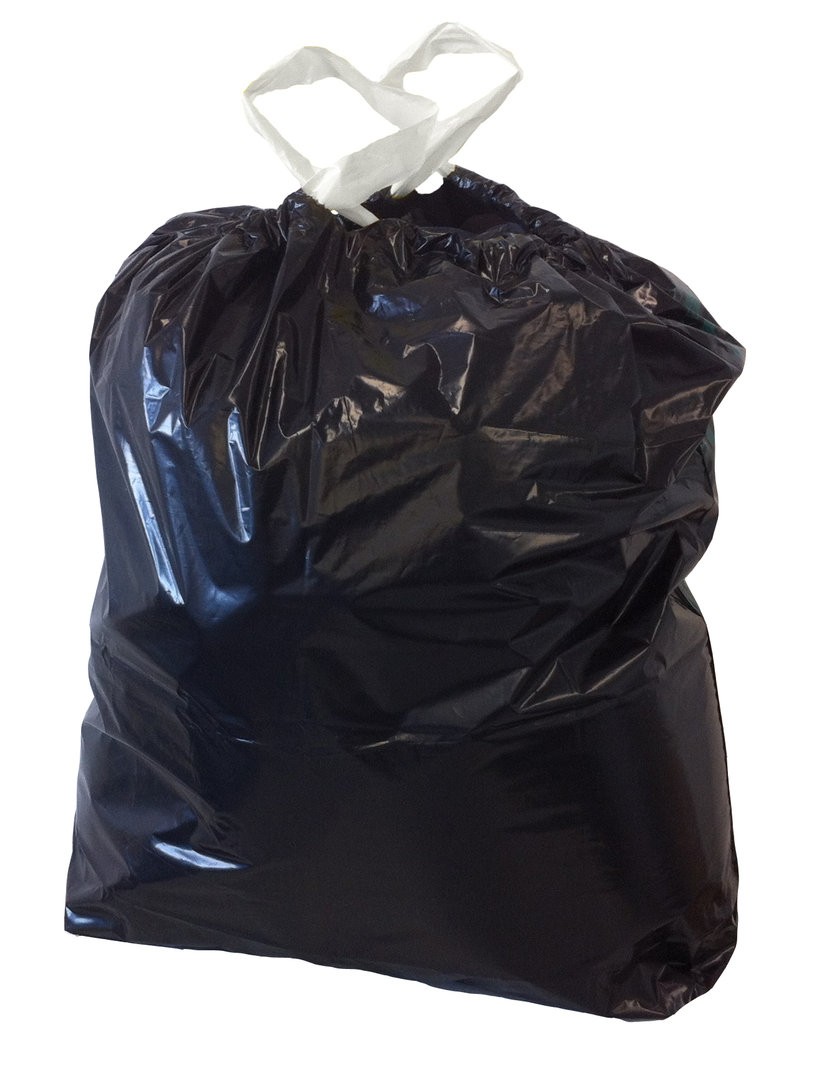 200 Kehrichtsäcke mit Zugband 110 L schwarz - Karton