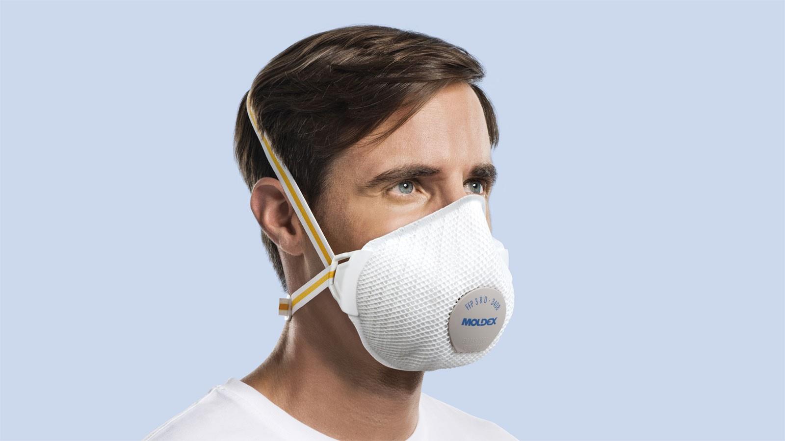 Moldex 3408 Atemschutzmaske FFP3 R D mit PROVALVE  Air Plus - 5 Stück pro Box einzeln verpackt