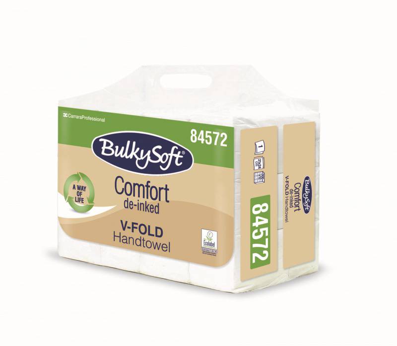 Handtuch Bulkysoft Comfort, weiss, V-Falz, 1-lagig, 24x21cm - Pack à 3600 Blatt