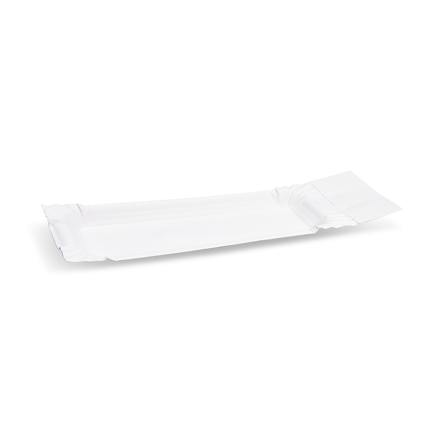Pappteller mit Abriß weiß 8 x 18+3 cm - 250 Stück