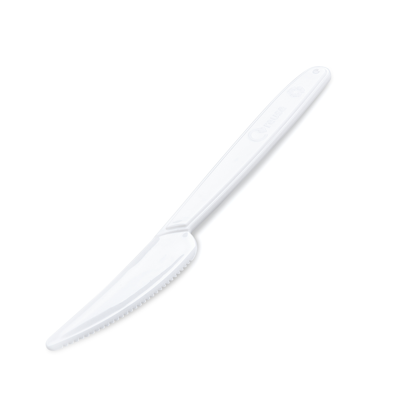 Messer (PP) wiederverwendbar weiß 18,5cm - 50 Stück