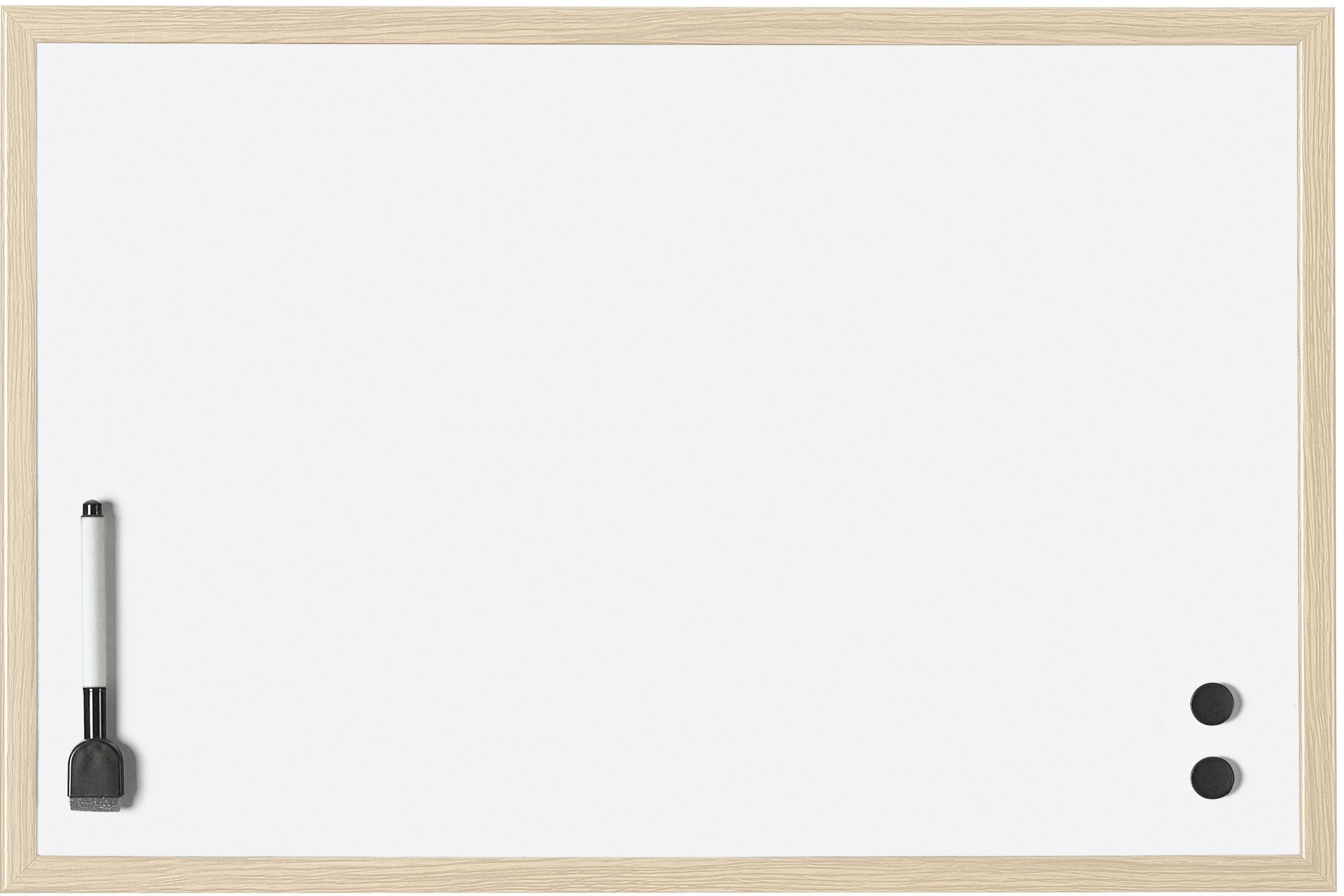 Whiteboard mit Holzrahmen Stahl 1000x600mm MAGNETOP. 121928
