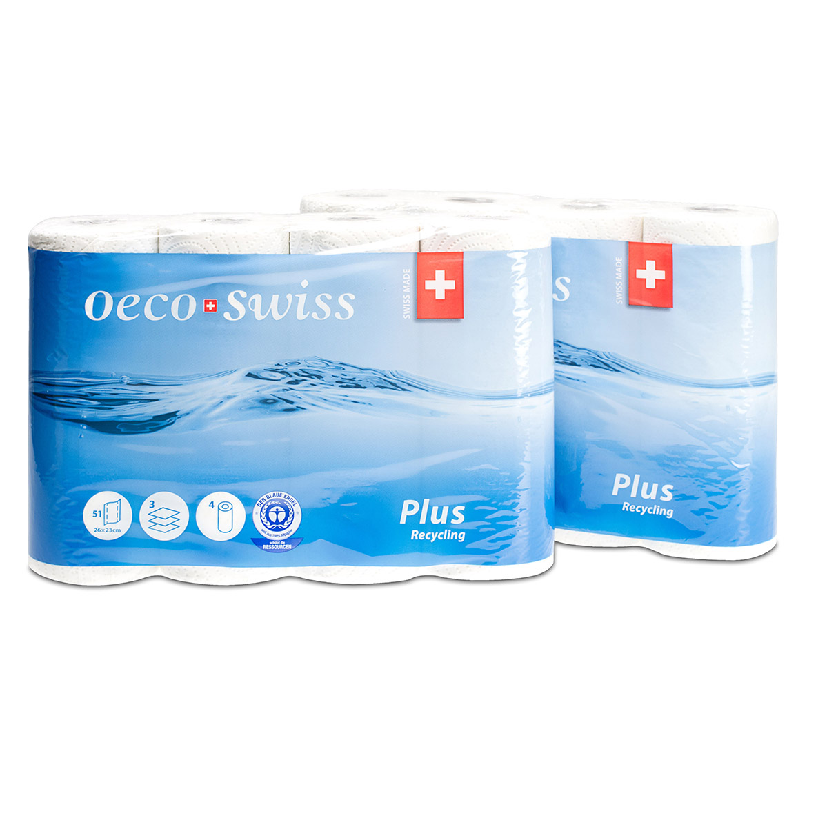Haushaltpapier Oeco Swiss Plus - 4 Rollen pro Pack