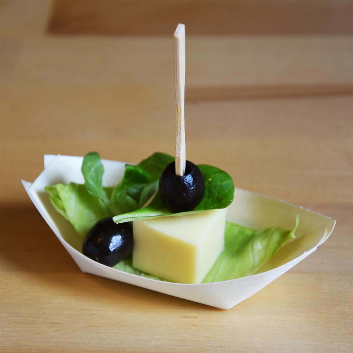 Fingerfood-Spieß aus Bambus (FSC 100%) Gabel 9cm - 100 Stück