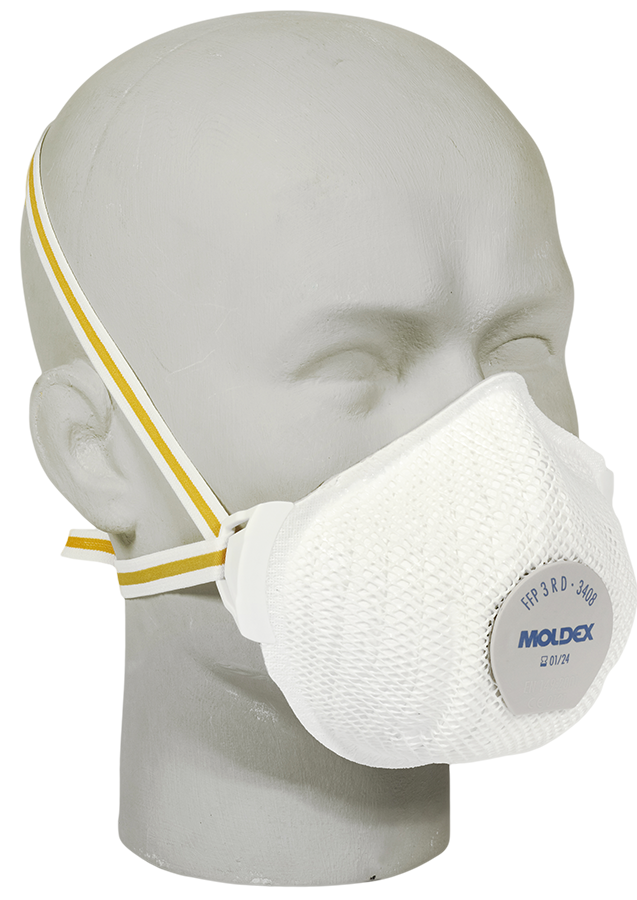 Moldex 3408 Atemschutzmaske FFP3 R D mit PROVALVE  Air Plus - 5 Stück pro Box einzeln verpackt