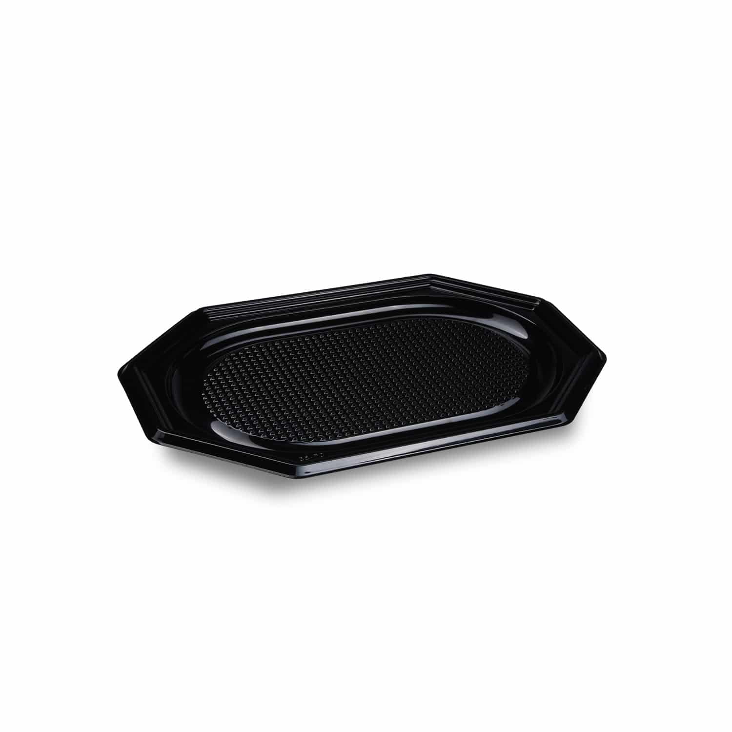 Catering-Platte (rPET) oval schwarz 35 x 24,7 cm - 10 Stück