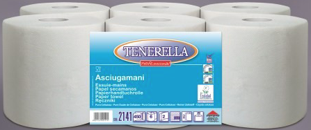 Handtuchrolle Midi 2-lagig 450 Blatt à 36x21 - 6 Rollen pro Pack