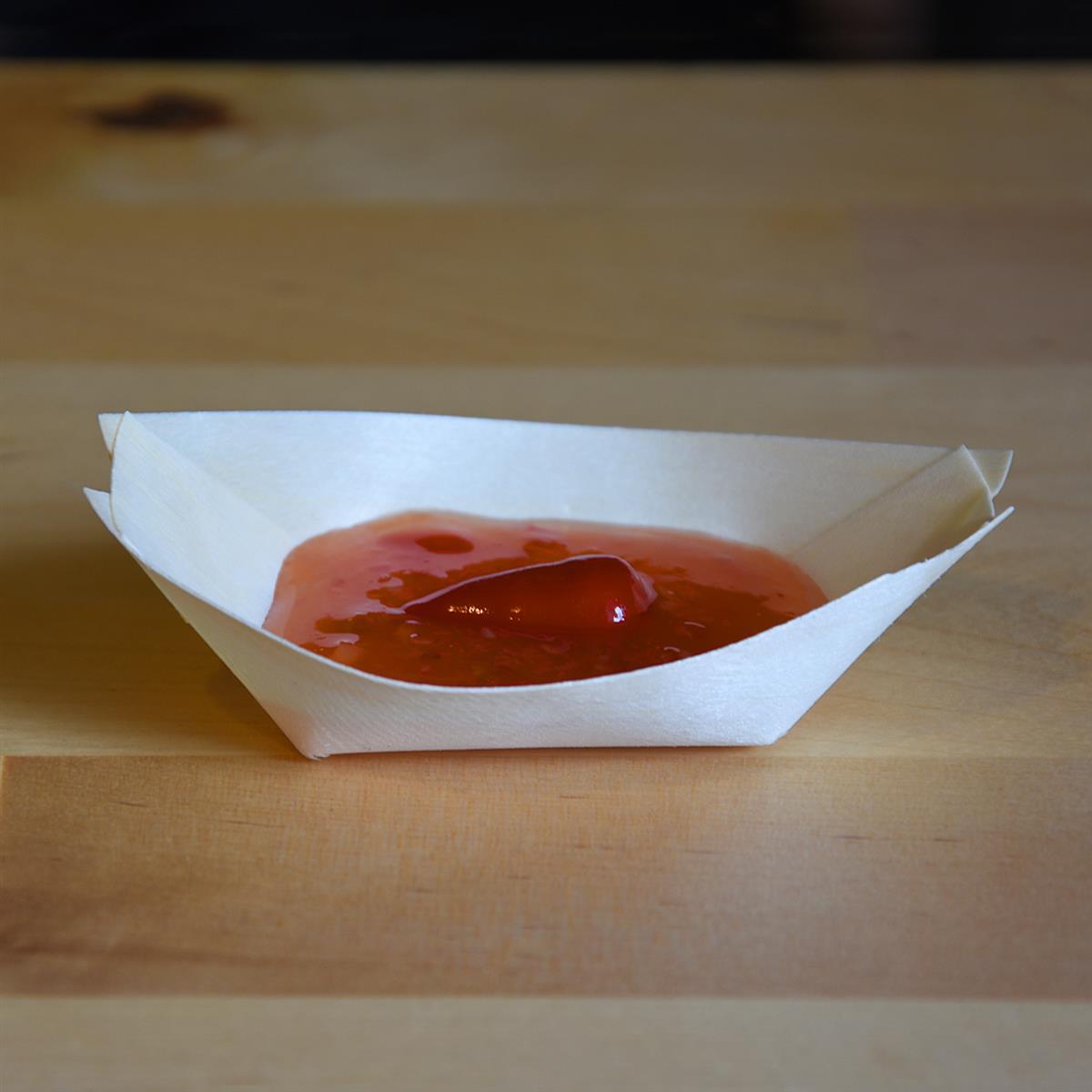Fingerfood-Schale aus Holz Schiffchen 8 x 5,5 cm - 100 Stück