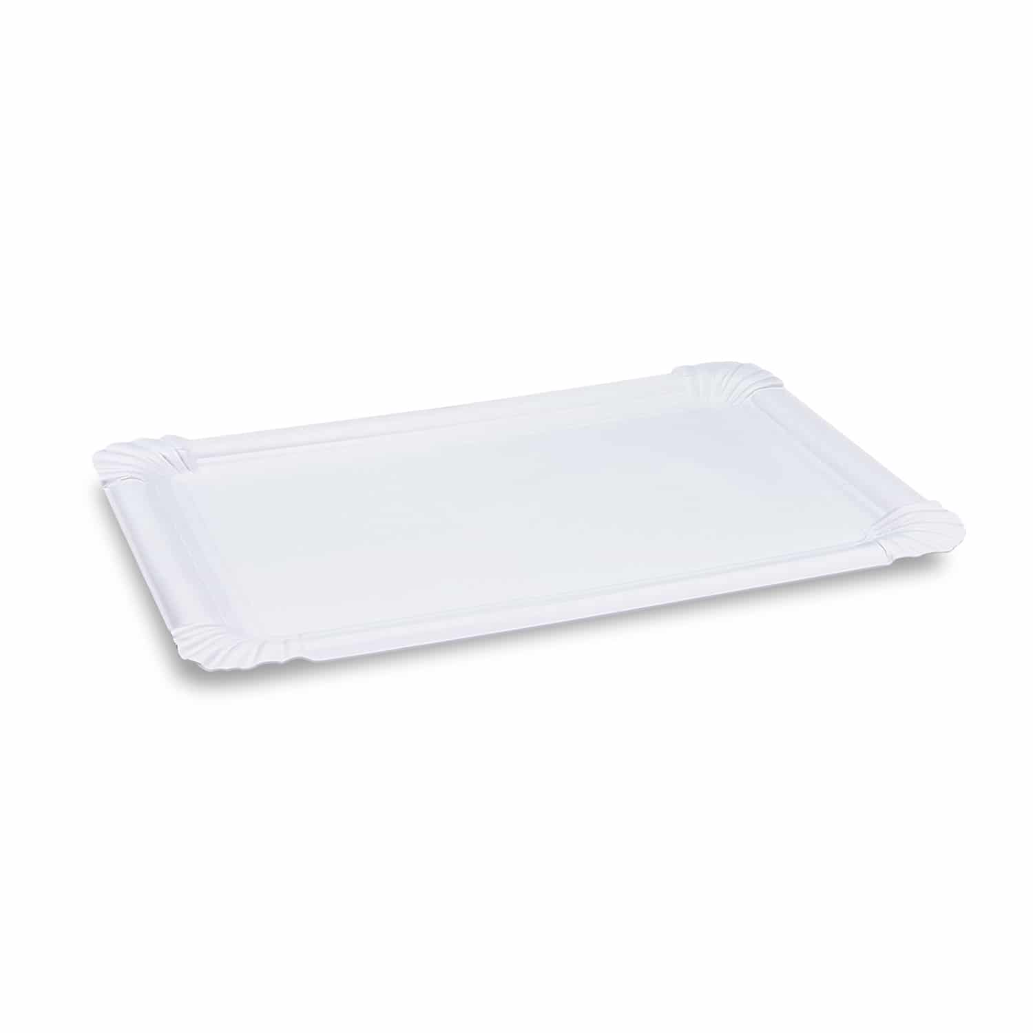 Pappteller weiß 19 x 33 cm - 125 Stück
