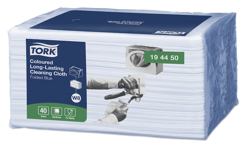 40x TORK 194450 Langlebige Farbige Reinigungstücher Blau - W8