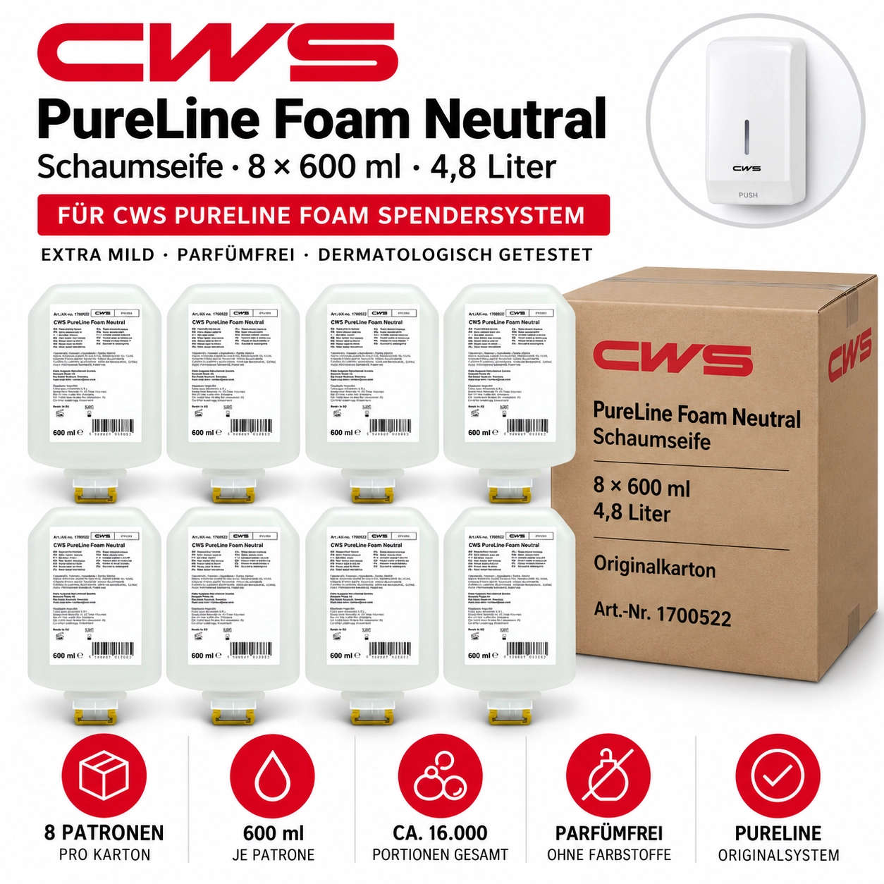 CWS Schaumseife PureLine Foam Neutral 600 ml