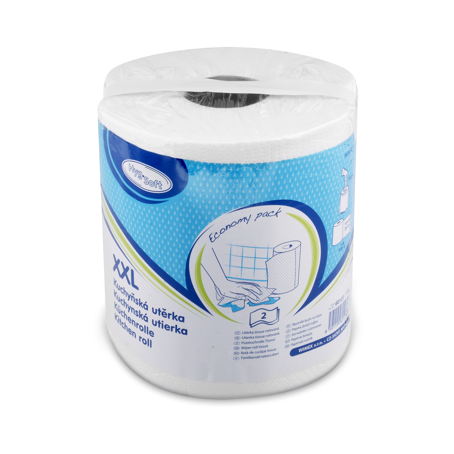 Küchenrolle PAP FSC Mix 2-lagig weiss XXL Ø 19 cm 100 m, Packung mit 445 Blatt
