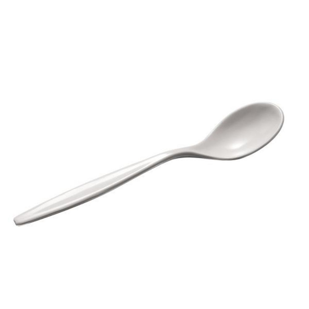 Eierlöffel Plastik fest, 13,5 cm, weiss 25 Stück