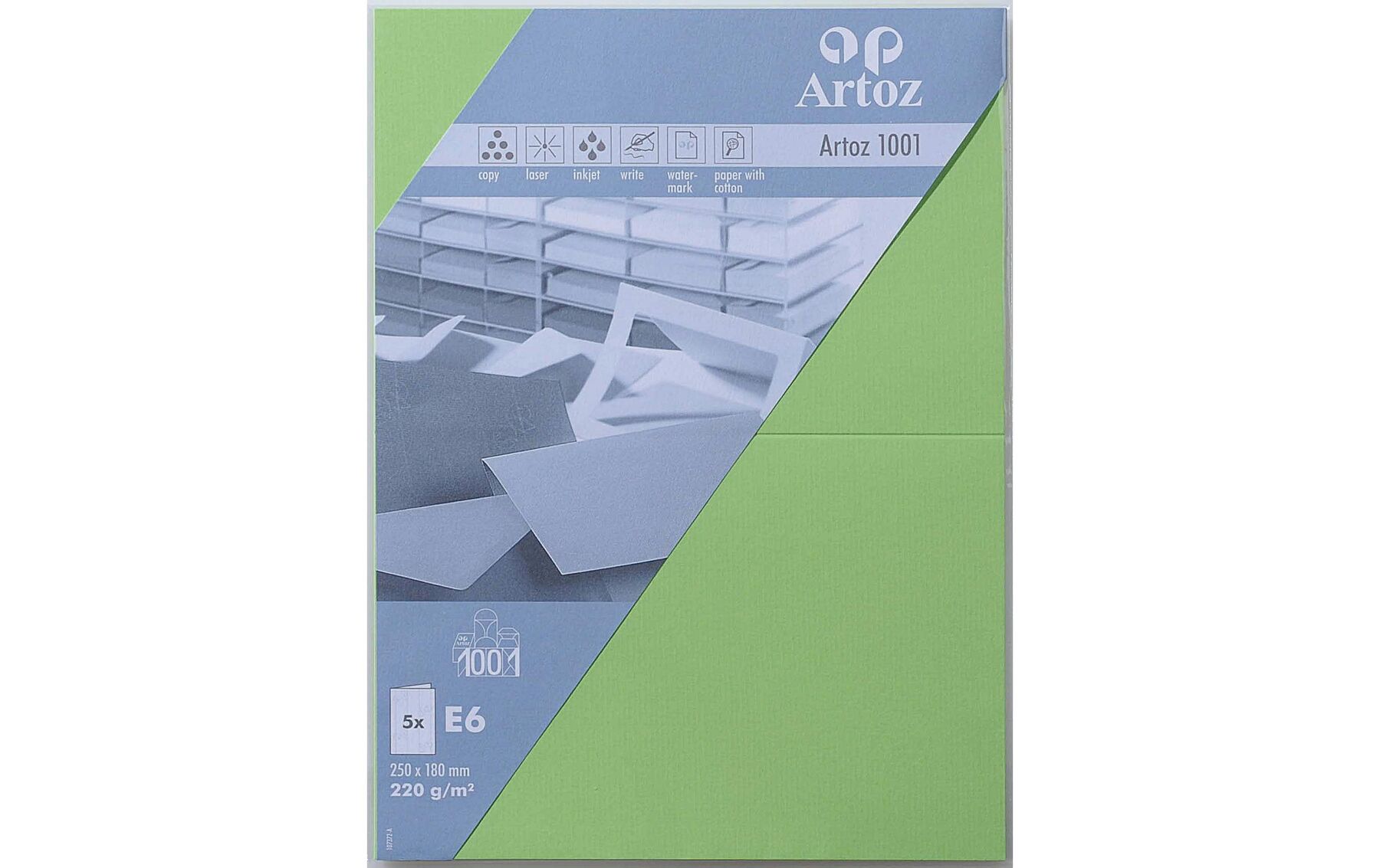 Karten 1001 E6 220g, birkengrün 5 Blatt ARTOZ 107372263